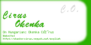 cirus okenka business card